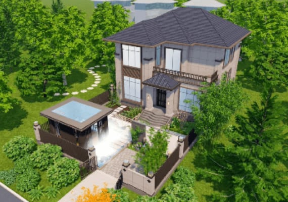Houseplan 3D villa render